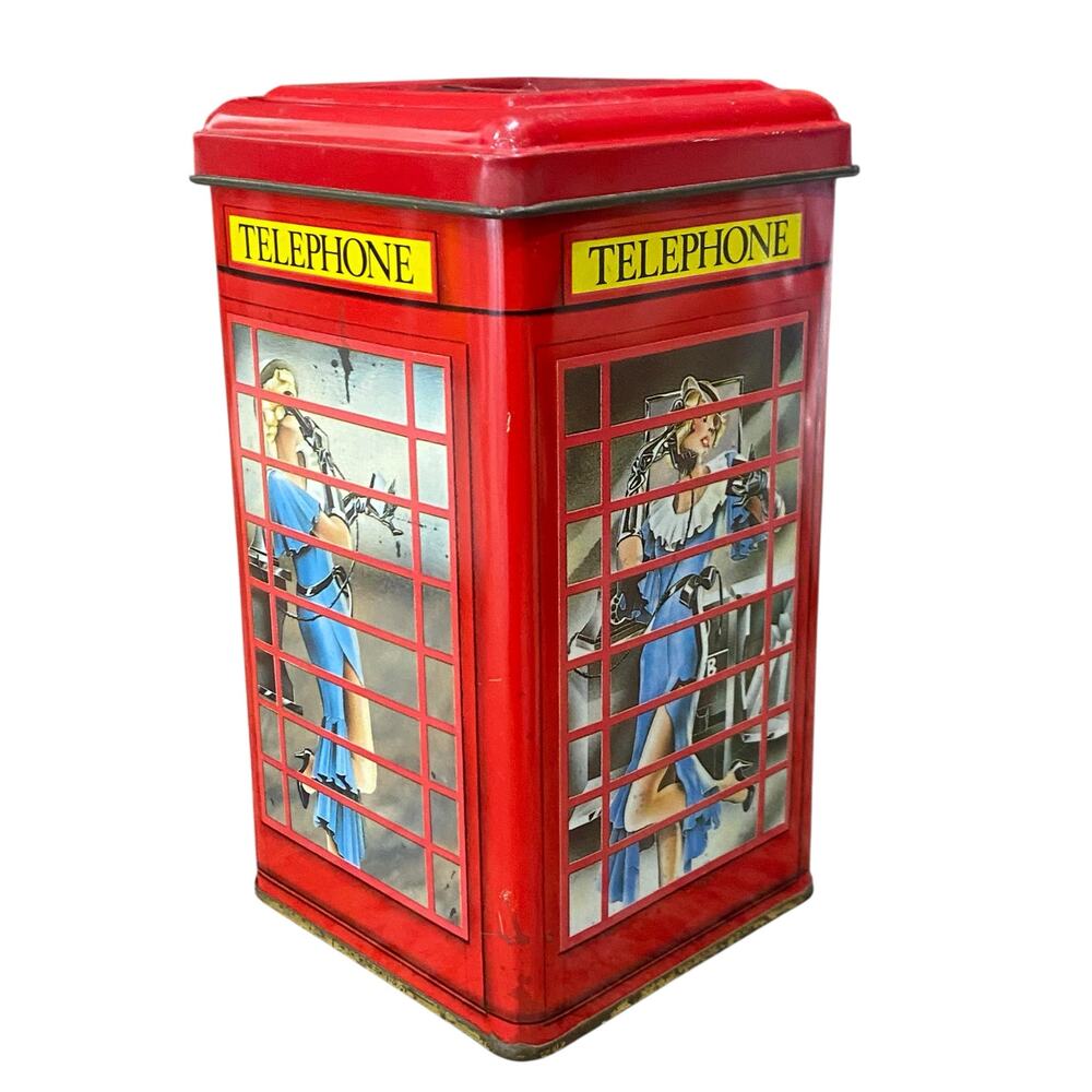 Vintage Bentley's Of London Telephone Booth Tin Coin Bank